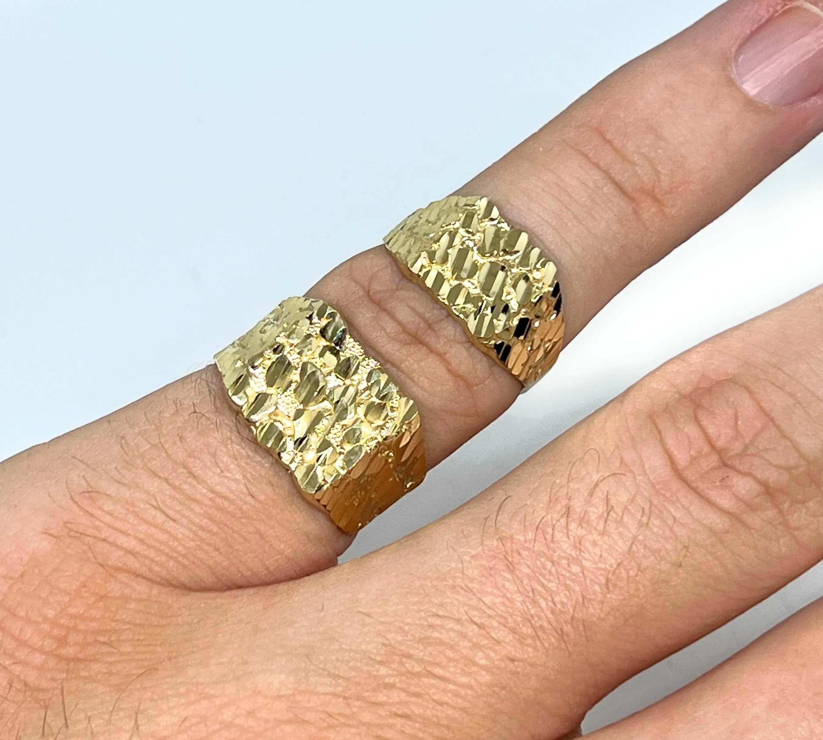 14k Solid Gold Yellow Classic Nugget Ring (MED,LG) (FC)