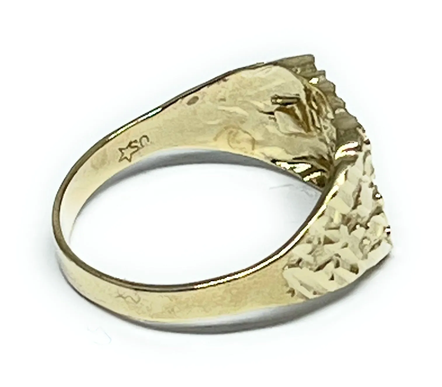 14k Solid Gold Yellow Classic Nugget Ring (MED,LG) (FC)