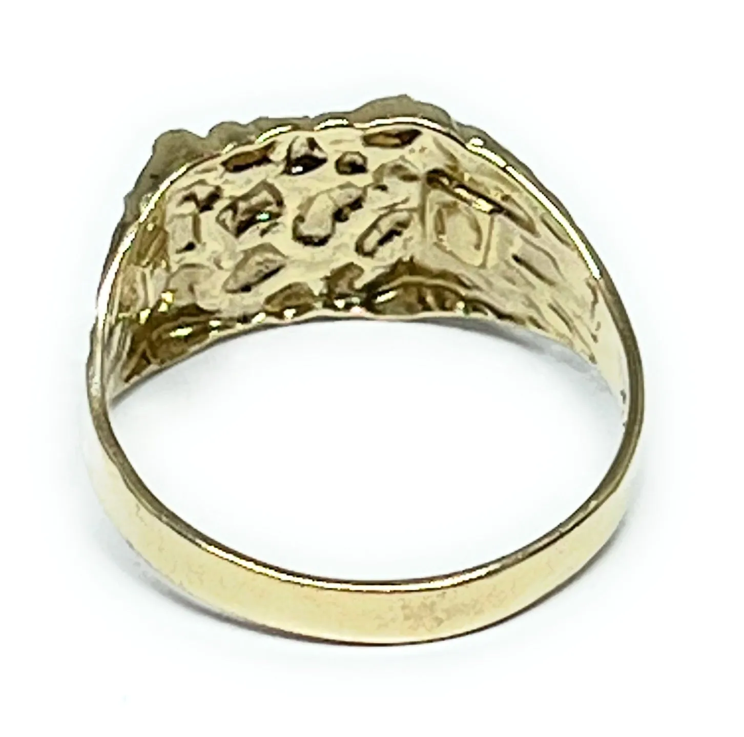 14k Solid Gold Yellow Classic Nugget Ring (MED,LG) (FC)