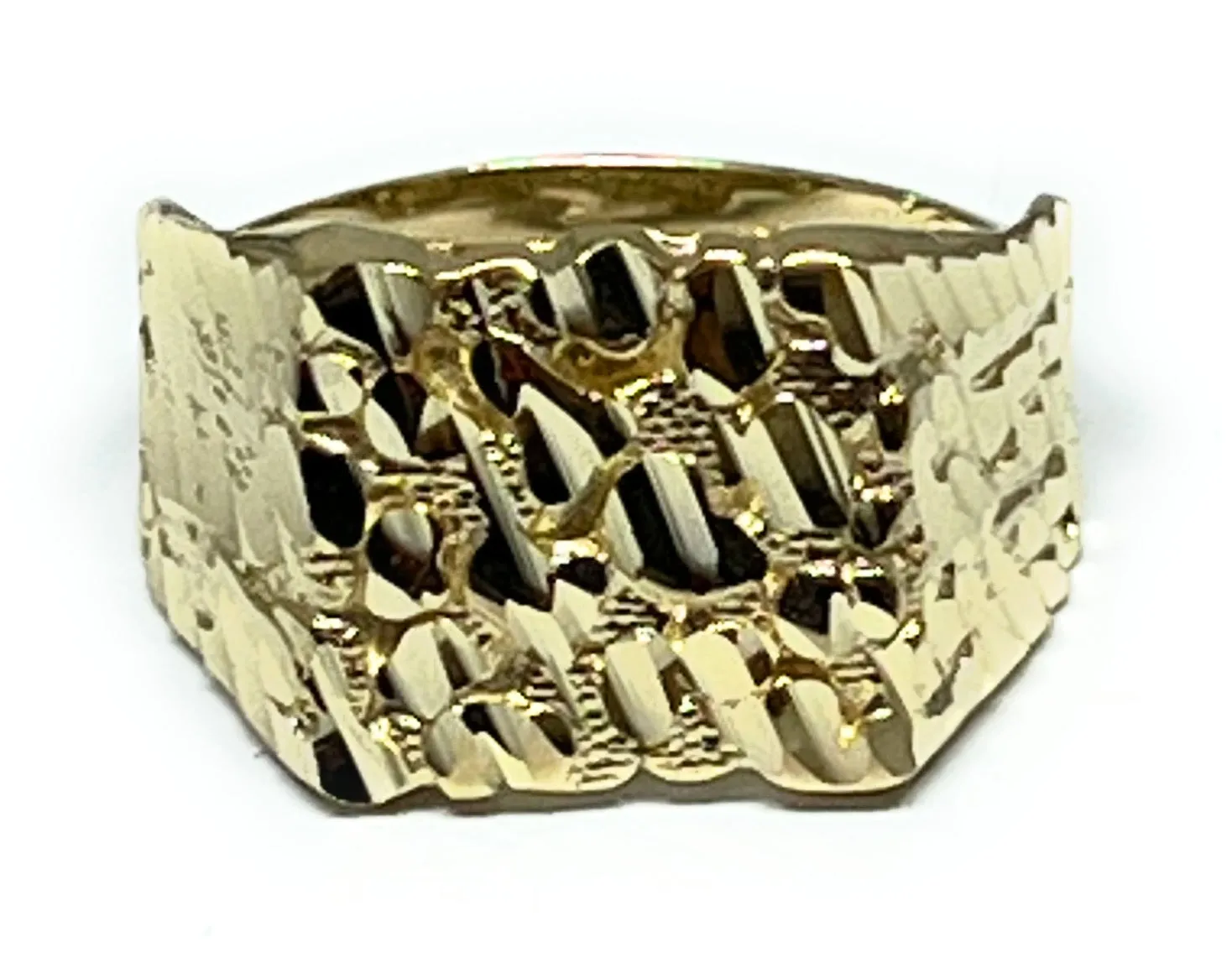 14k Solid Gold Yellow Classic Nugget Ring (MED,LG) (FC)