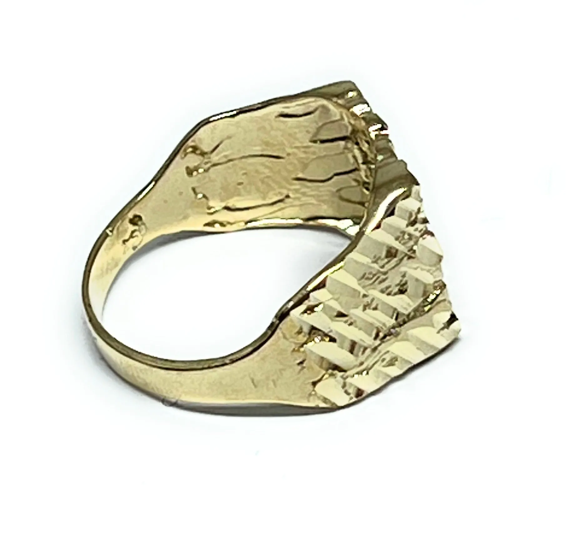 14k Solid Gold Yellow Classic Nugget Ring (MED,LG) (FC)