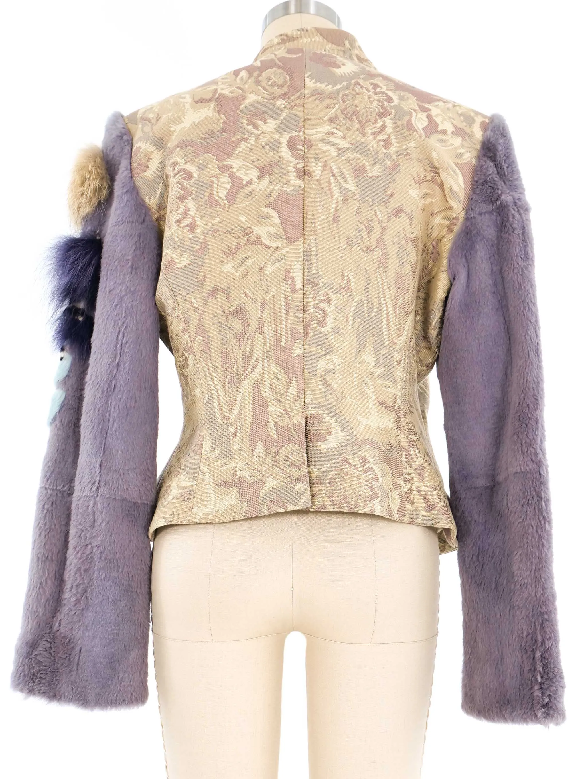 2001 Christian Lacroix Fur Trimmed Brocade Jacket