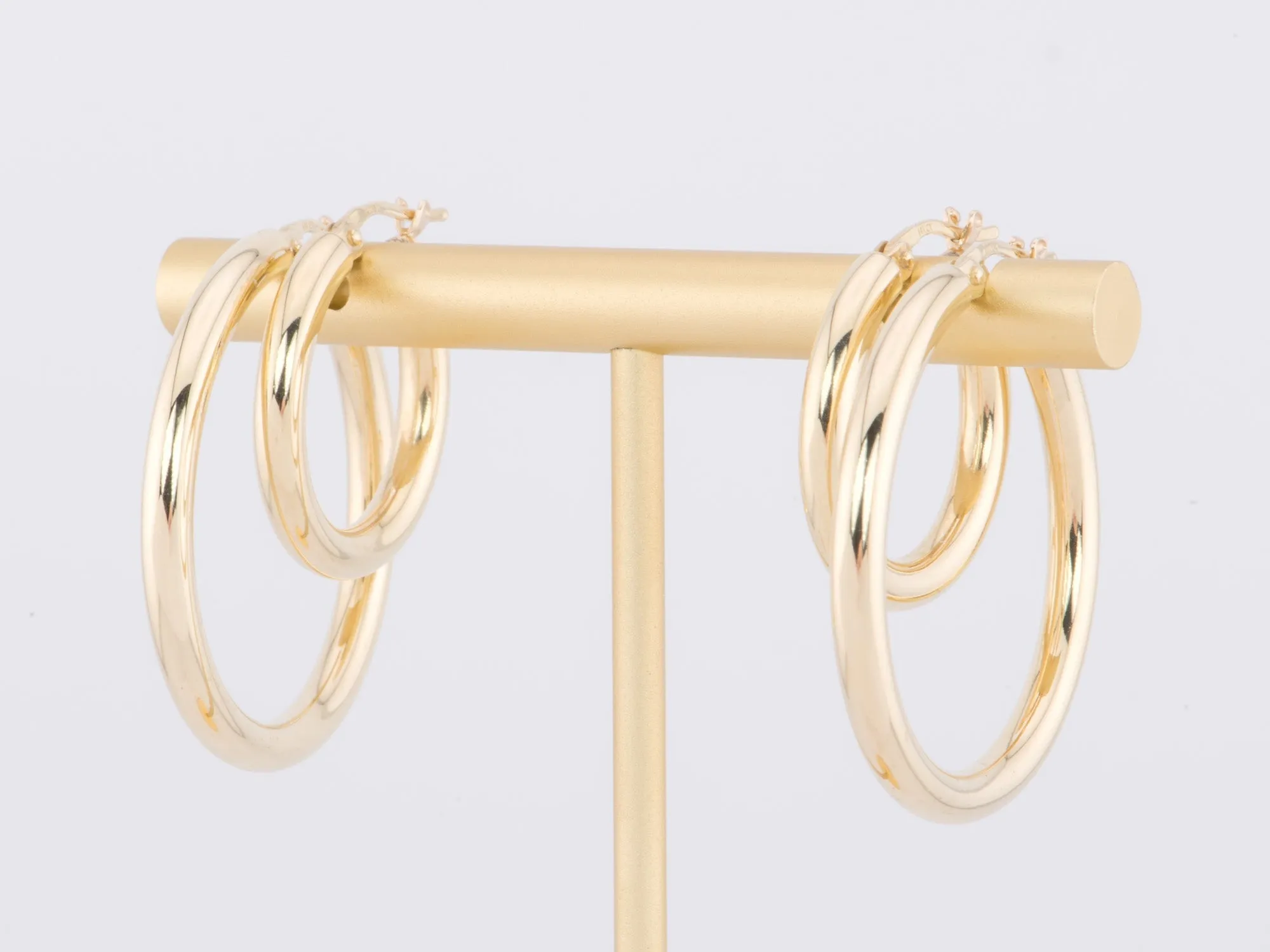 30mm Classic Gold Hoop Earrings 14K Gold R3165