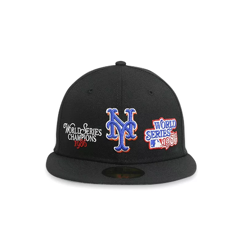 [60185216] New York Mets Men's Black Fitted Hat