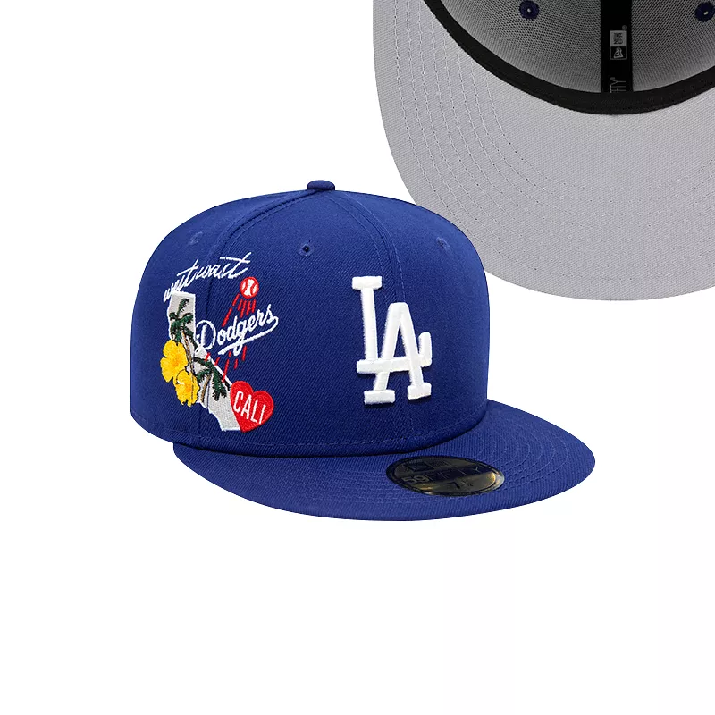 [60224637] Los Angeles Dodgers City Cluster Blue MBL 59FIFTY Men's Fitted Hat