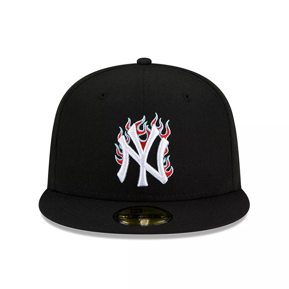 [60224657] New York Yankees Team Fire Black MBL 59FIFTY Men's Fitted Hat