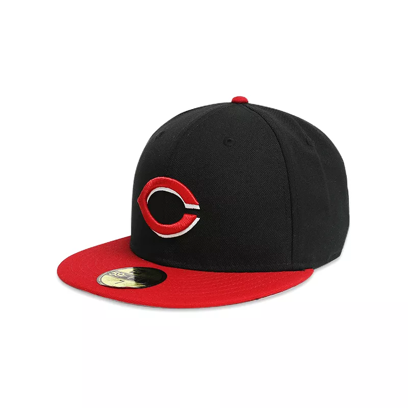 [70073584] Cincinnati Reds Black Men's Fitted Hat