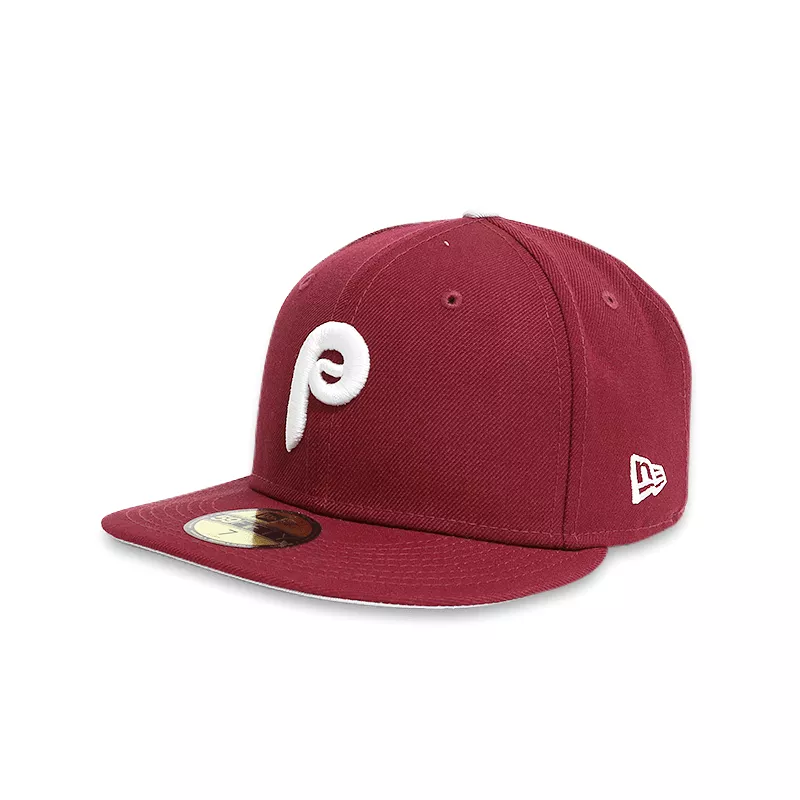 [70457199] Philadelphia Phillies 80' World Series Burgundy Men's Fitted Hats