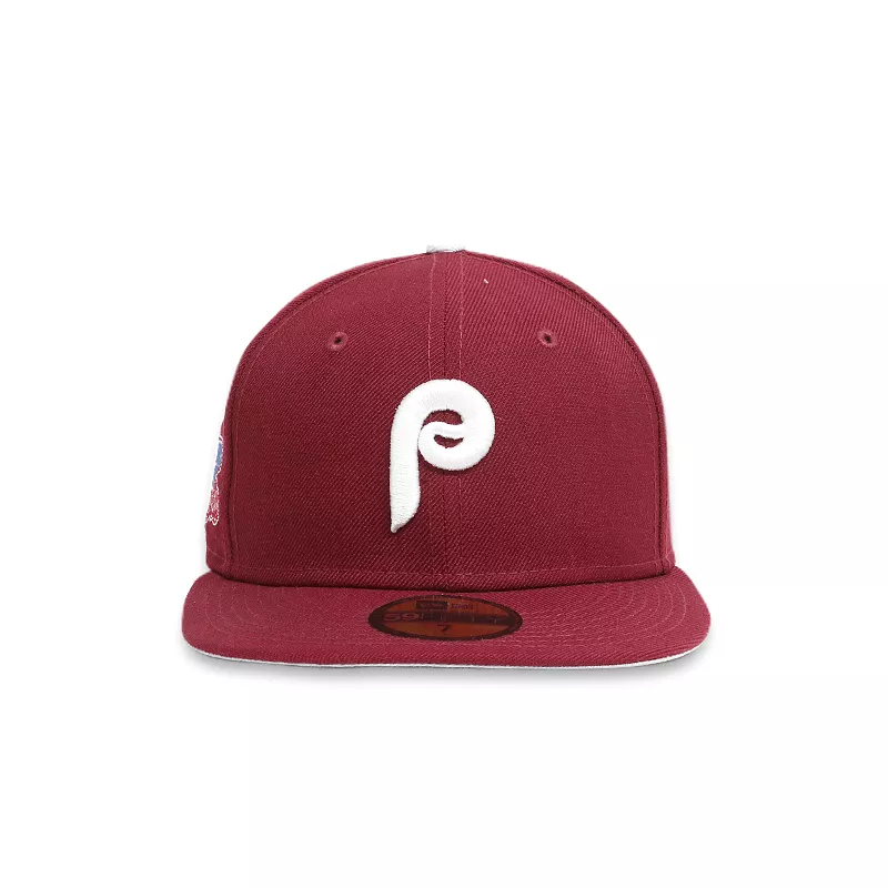 [70457199] Philadelphia Phillies 80' World Series Burgundy Men's Fitted Hats