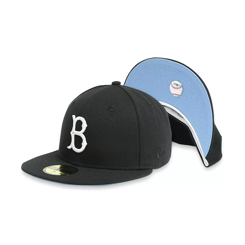 [70645213] Brooklyn Dodgers Men's Black Fitted Hats