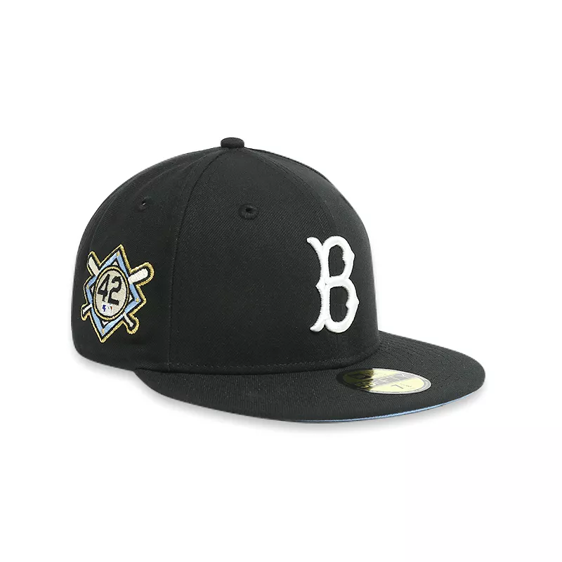 [70645213] Brooklyn Dodgers Men's Black Fitted Hats