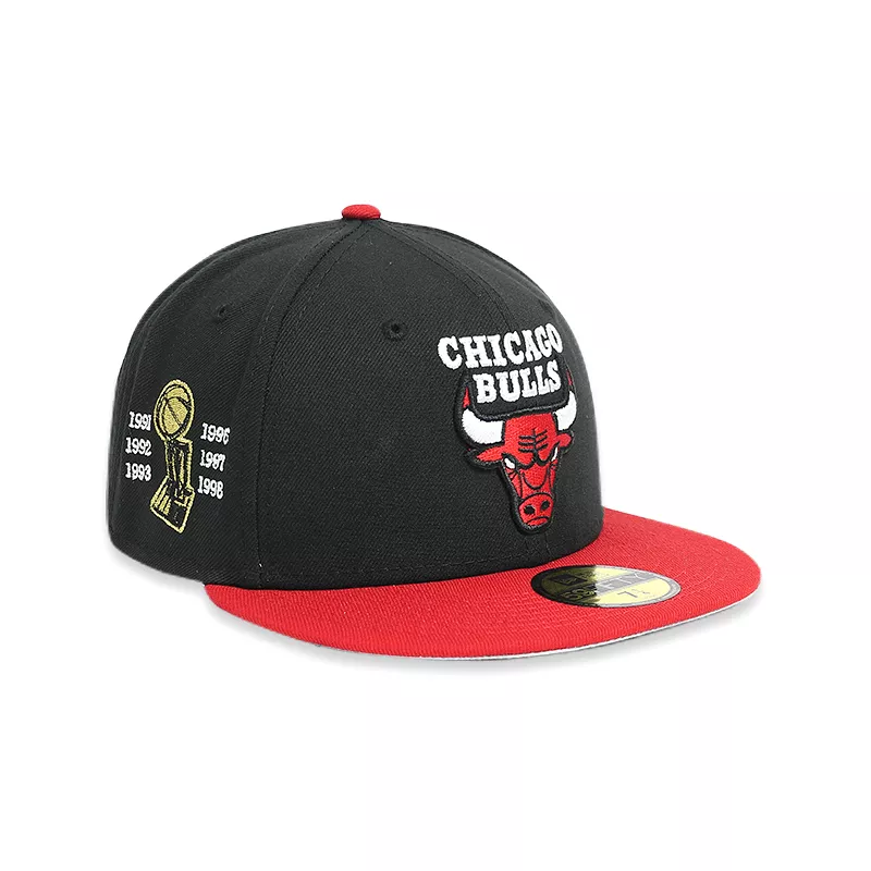 [70655693] Chicago Bulls 6 X Champs Black 59FIFTY Men's Fitted Hat