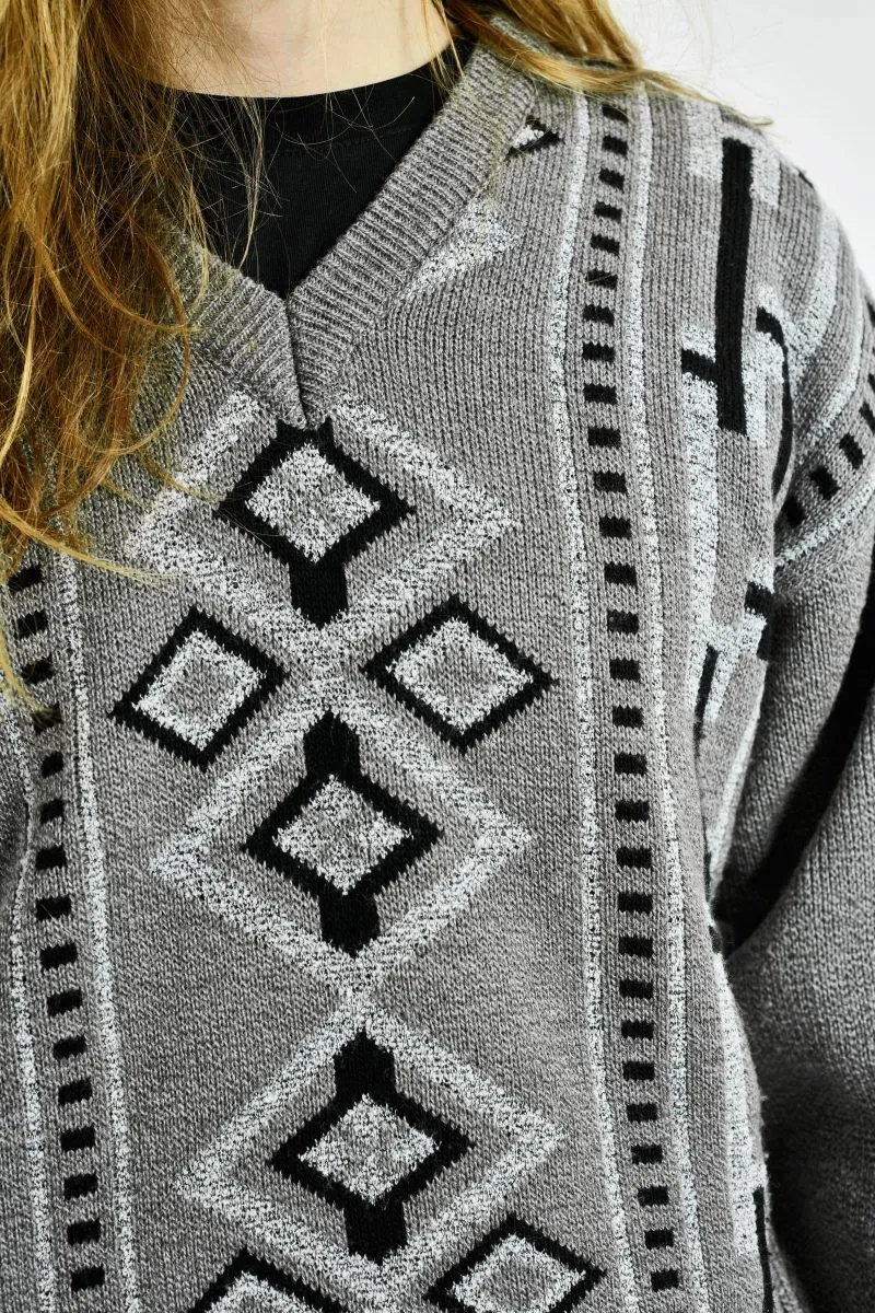 80s sweater geometric patterned