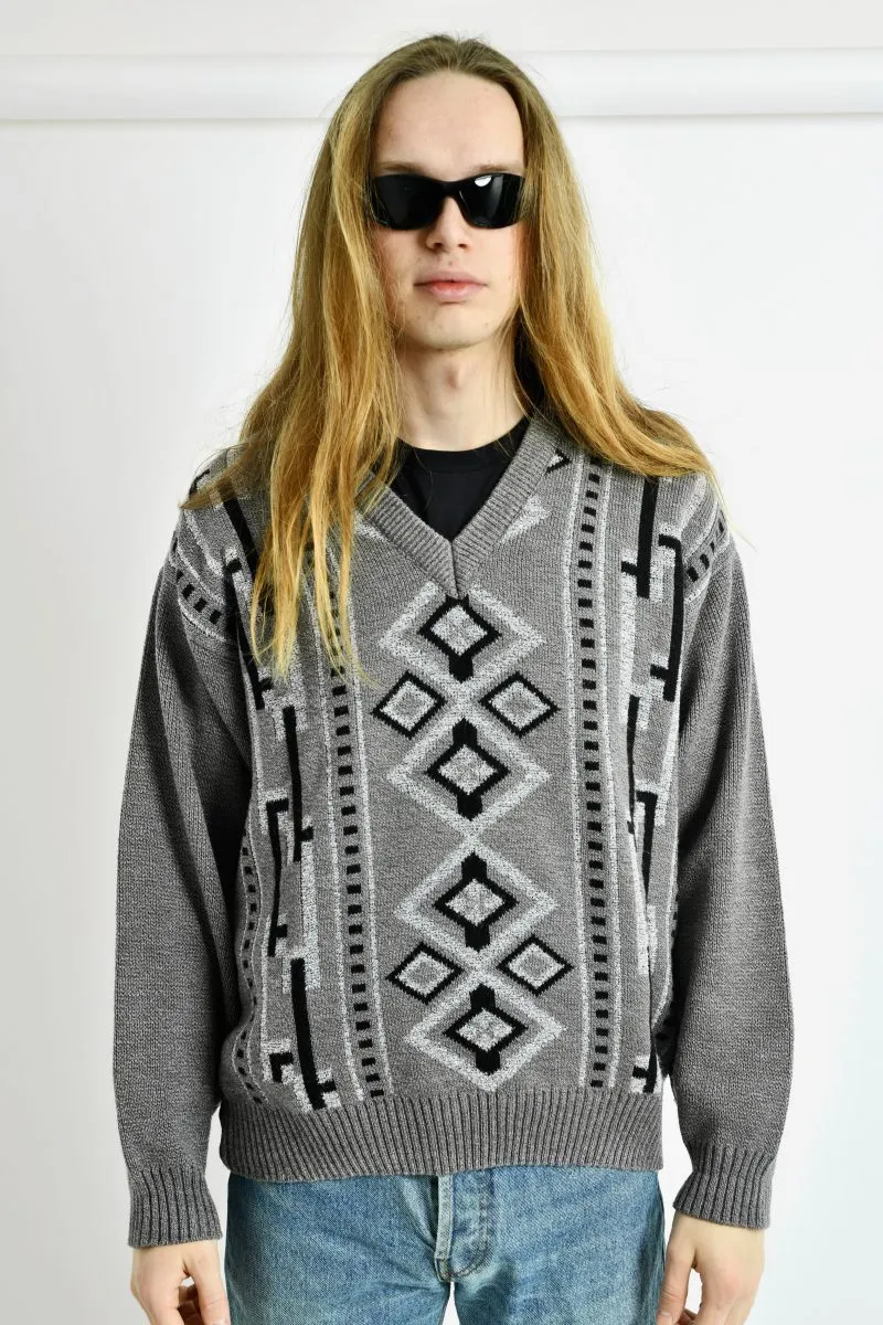 80s sweater geometric patterned