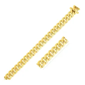 9.25mm 14k Yellow Gold Classic Miami Cuban Solid Chain-rx66920-30