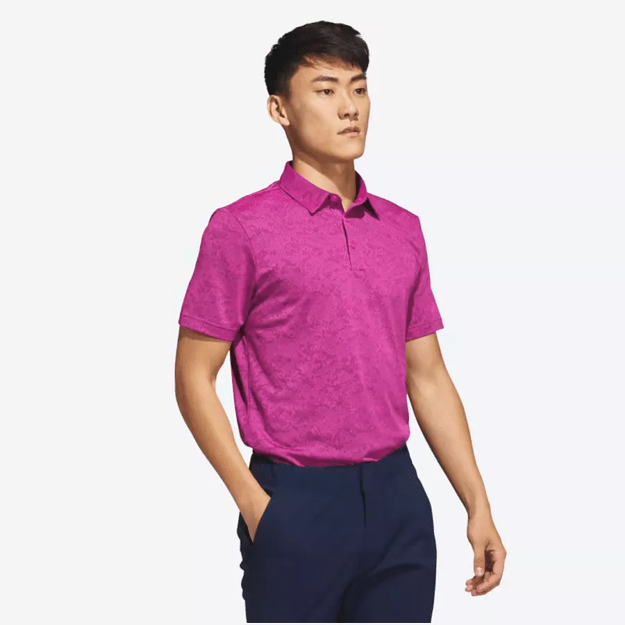 Adidas 2023 Textured Jacquard Men's Polo Shirt - Pink