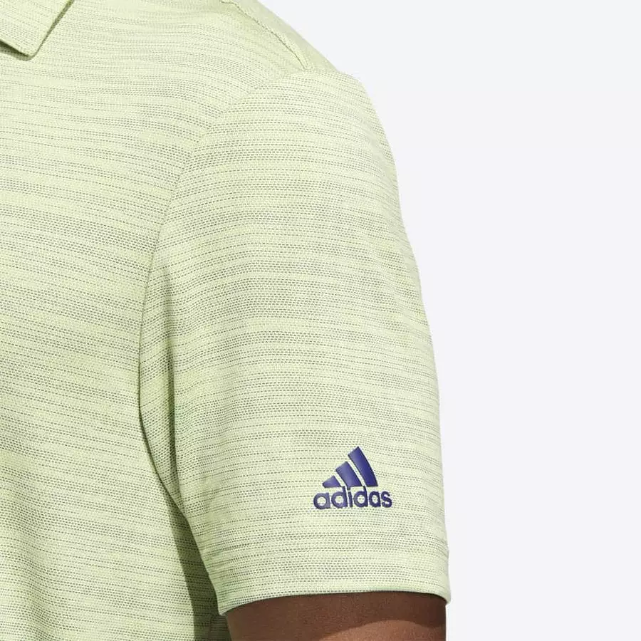 Adidas Space-Dyed Striped Men's Polo Shirt - Green