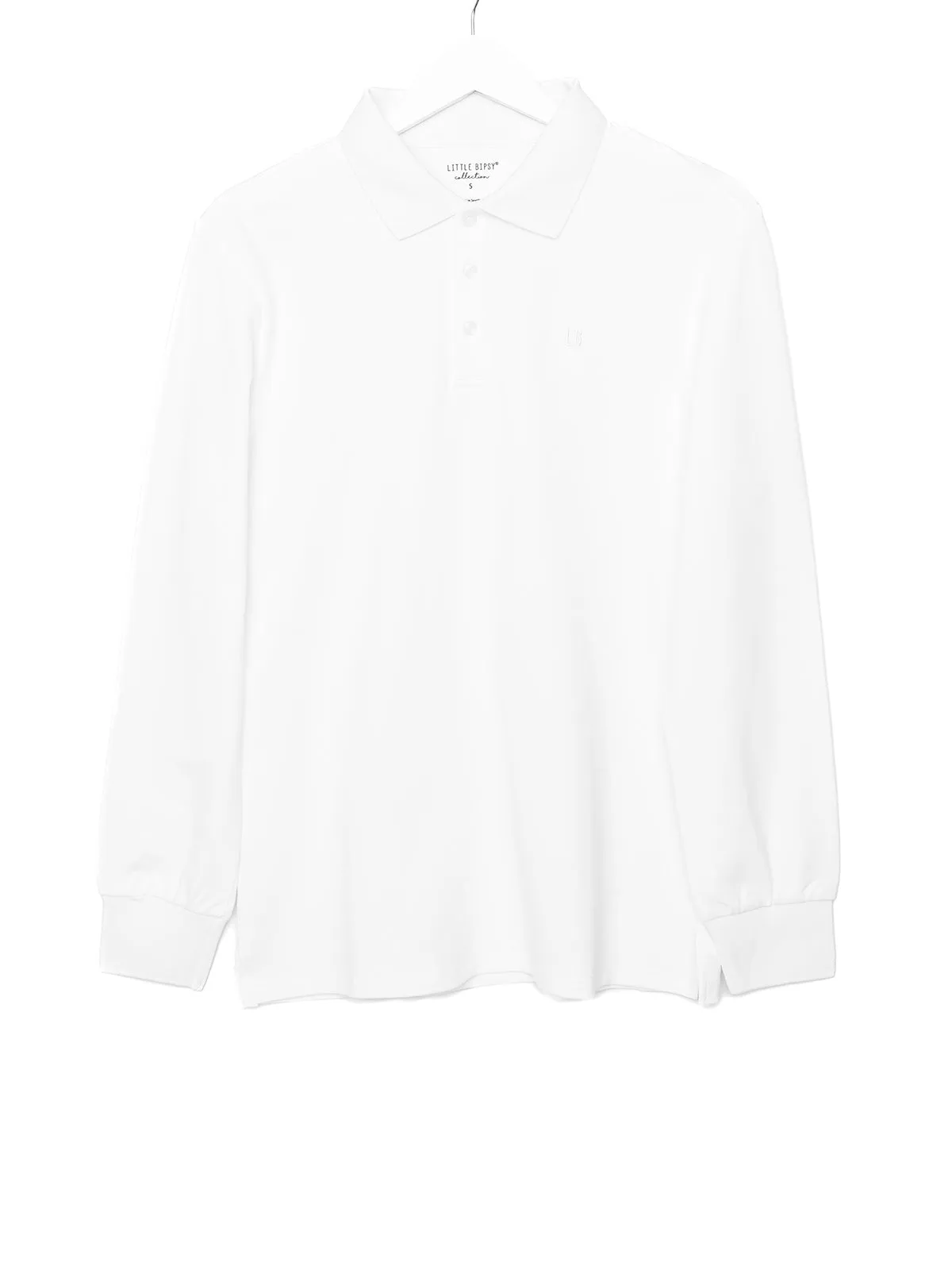 Adult Basic Long Sleeve Polo Shirt - White