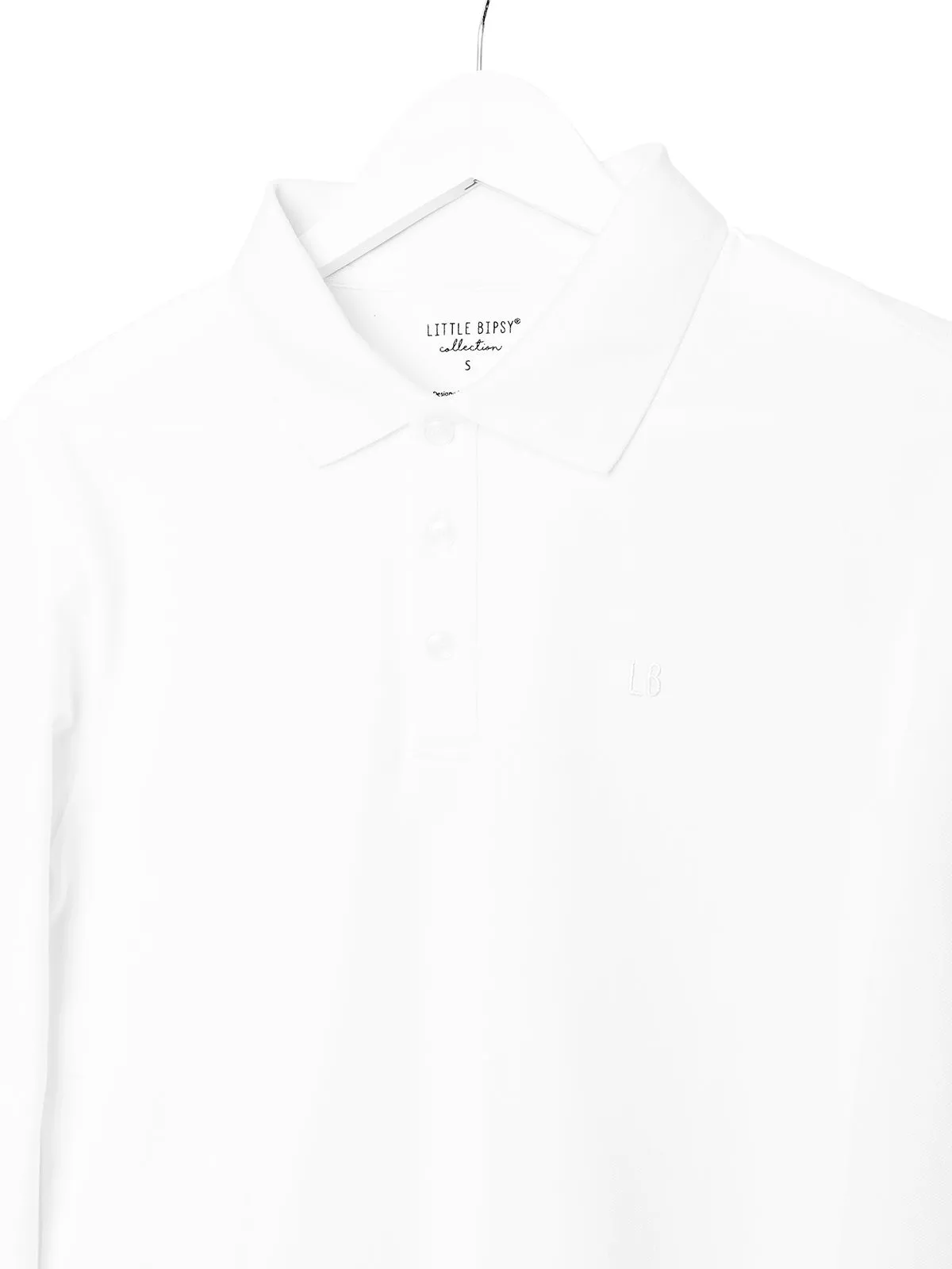 Adult Basic Long Sleeve Polo Shirt - White