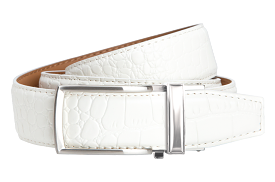 Alligator White V2, 1 3/8 Strap, Dress Belt