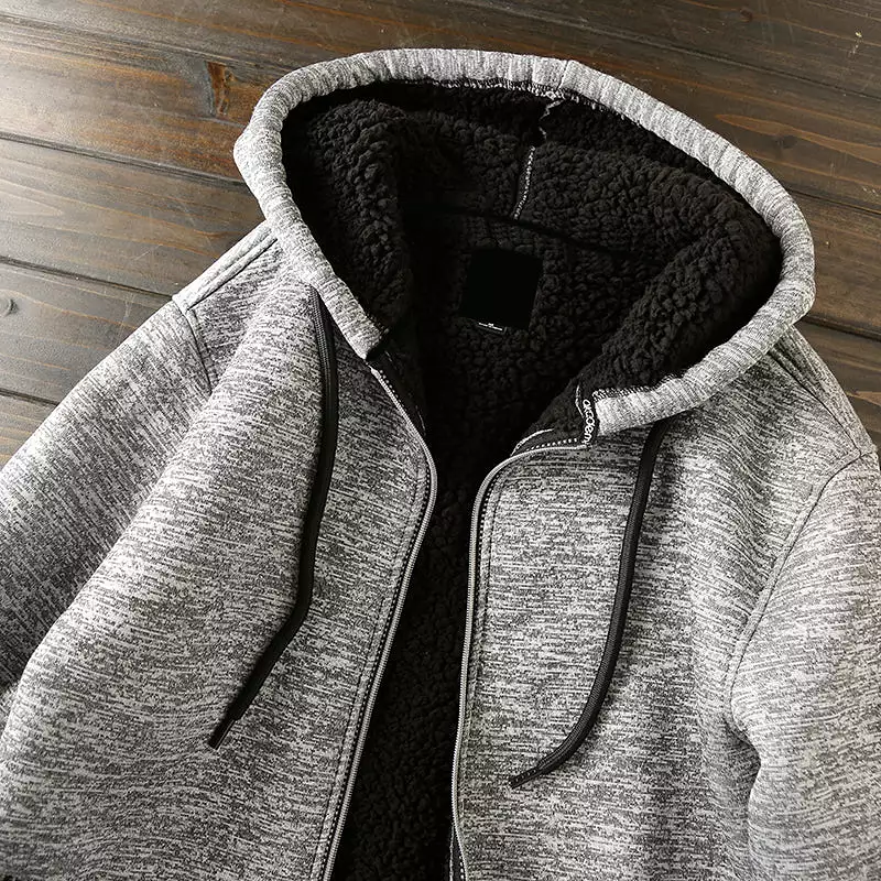 Autumn and winter mens Hoodie Plus fleece and thicken  sports hooded sweatshirt jacket