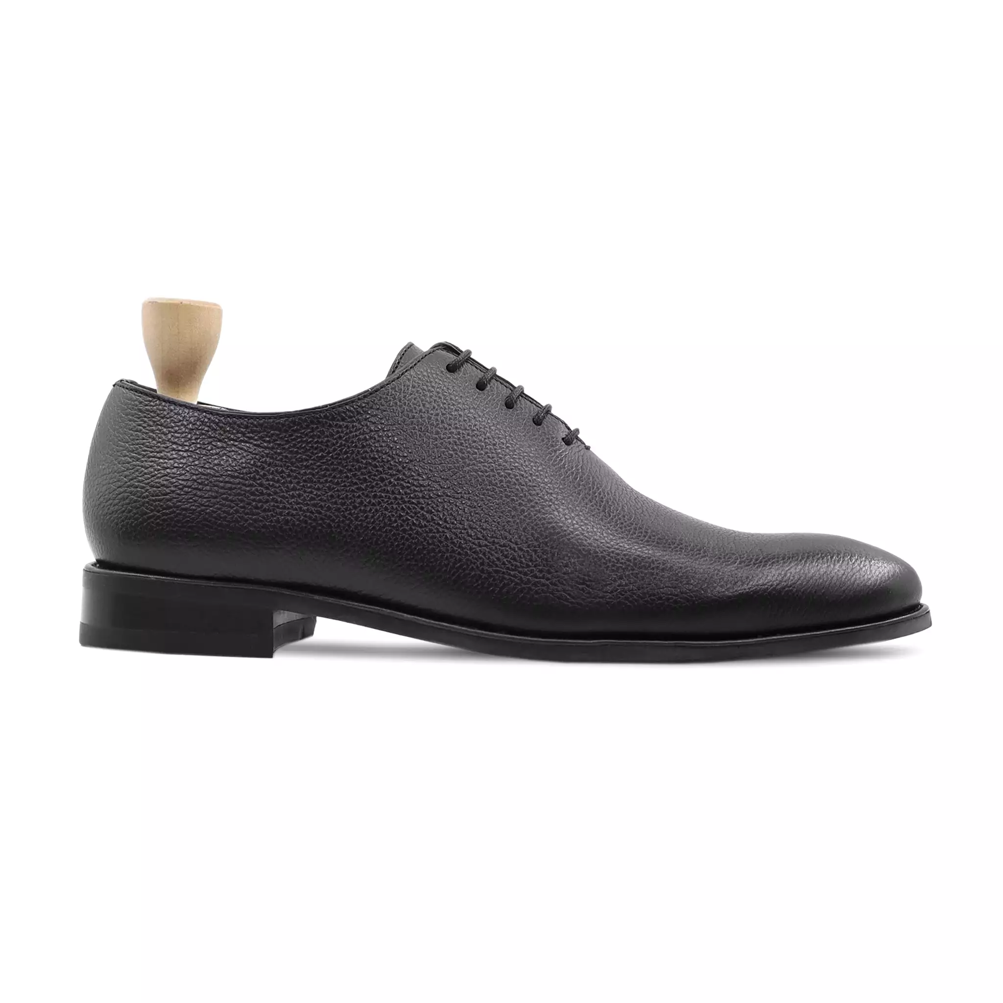 Bauska - Men's Black Pebble Grain Wholecut Shoe