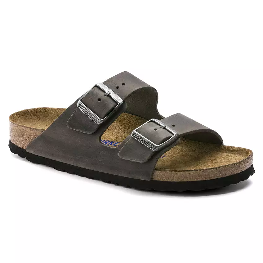 Birkenstock- Men Arizona Oiled Leather Iron Soft Footbed