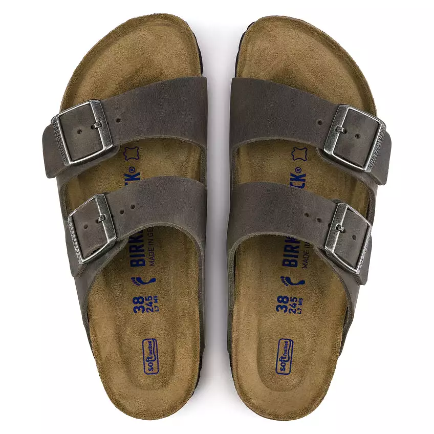 Birkenstock- Men Arizona Oiled Leather Iron Soft Footbed