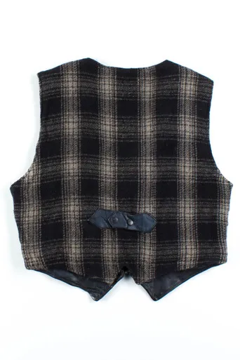 Black Leather & Flannel Vest