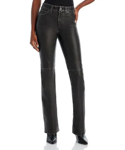 BLANKNYC Womens Faux Leather Straight Leg High-Waisted Pants