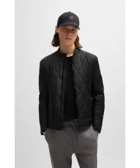 Boss Water-repellent biker jacket with quilted pattern