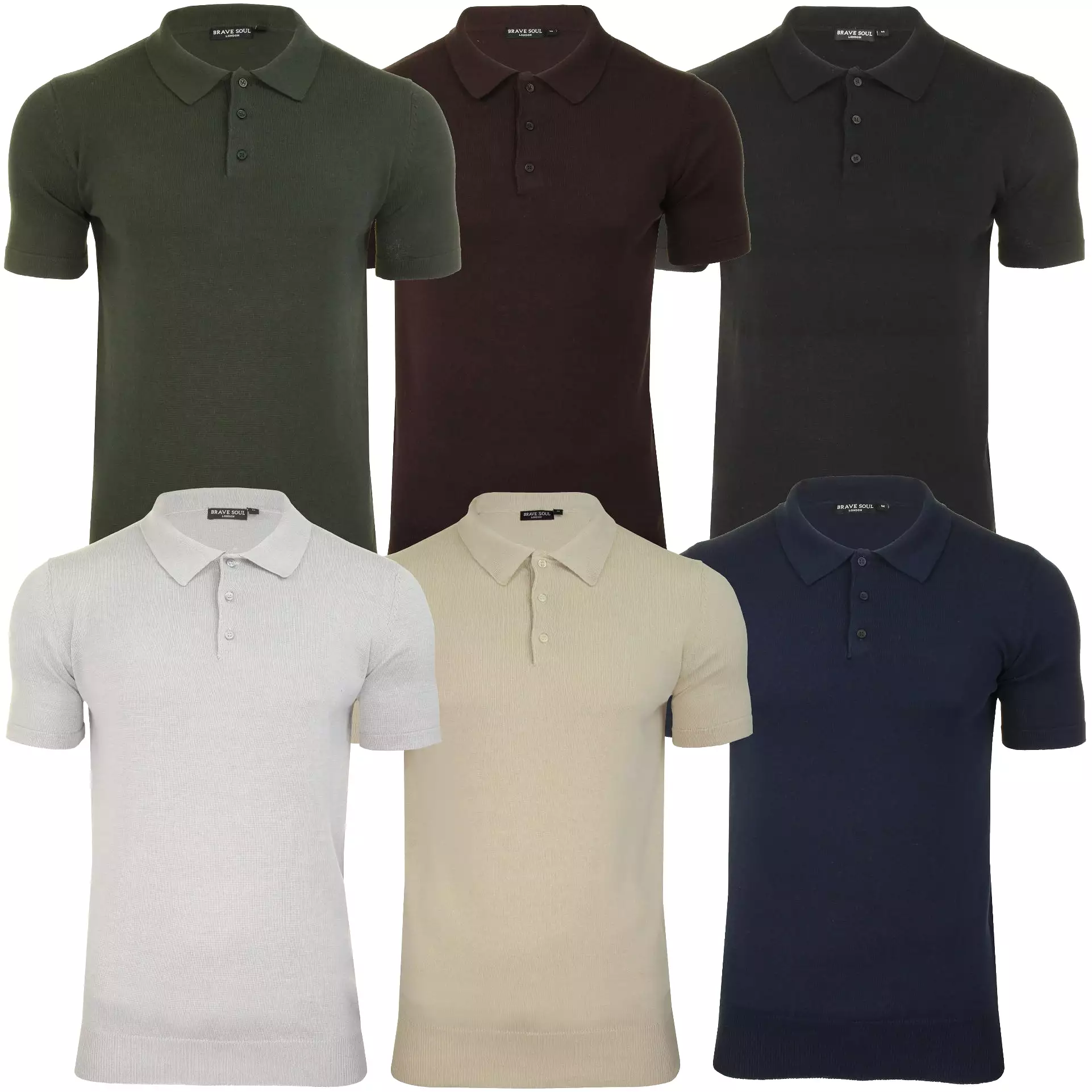 Brave Soul Men's 'Columbus' Knitted Polo Shirt