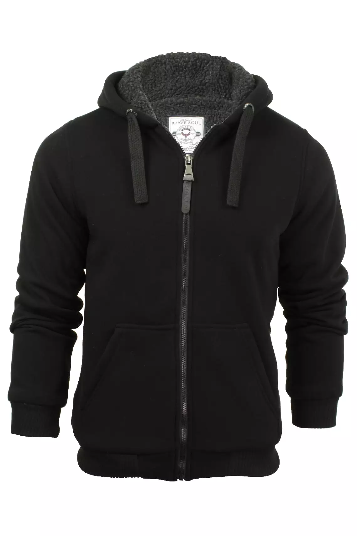 Brave Soul Mens Hoodie Sweatshirt Jumper with Fleece Hood and Body Lining