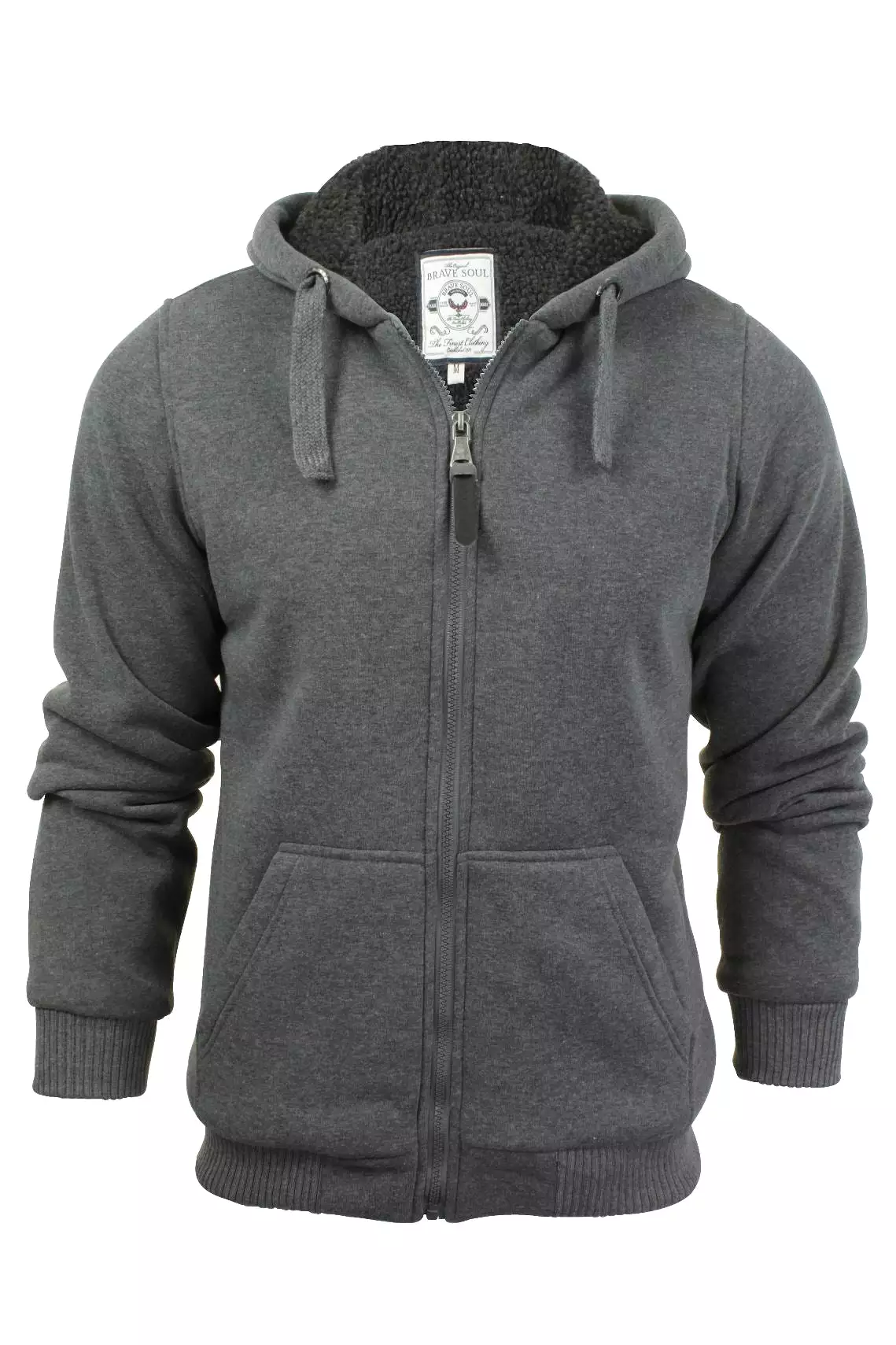 Brave Soul Mens Hoodie Sweatshirt Jumper with Fleece Hood and Body Lining