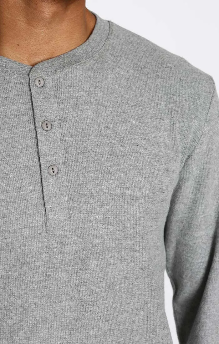 Brushed Waffle Long Sleeve Henley