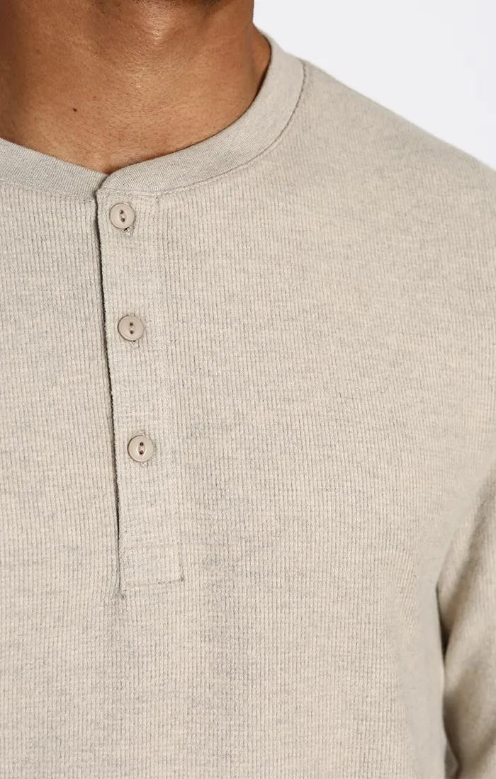 Brushed Waffle Long Sleeve Henley