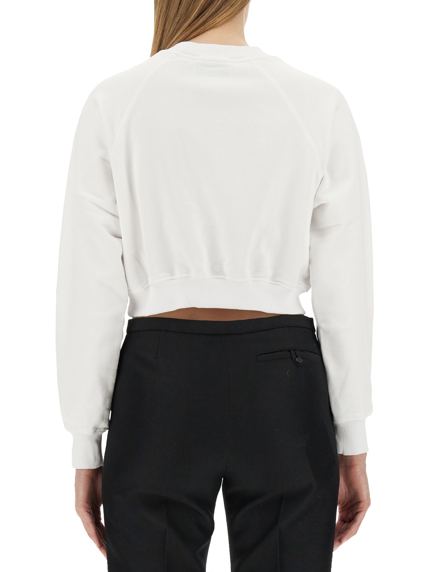 CASABLANCA    COTTON LOGO CROPPED SWEATSHIRT