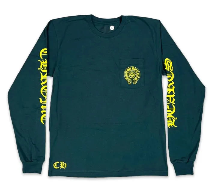 Chrome Hearts Horseshoe Long Sleeve Tee Shirt Green