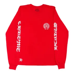 Chrome Hearts Horseshoe Long Sleeve Tee Shirt Red