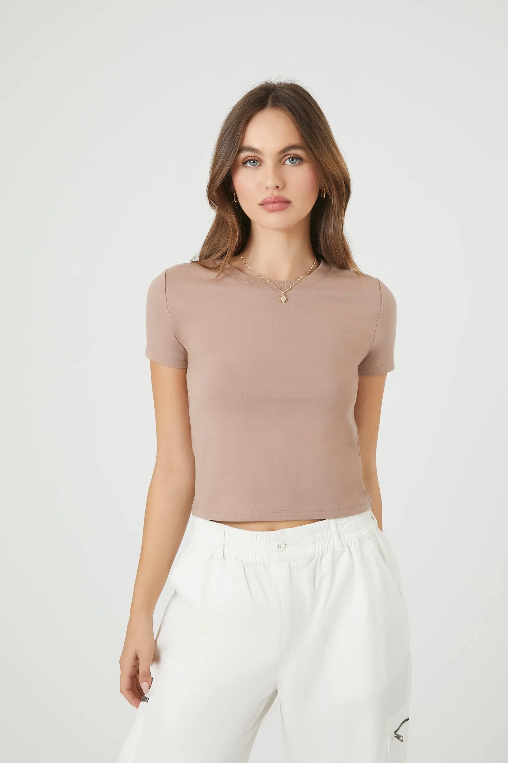 Crew Neck Cropped Tee