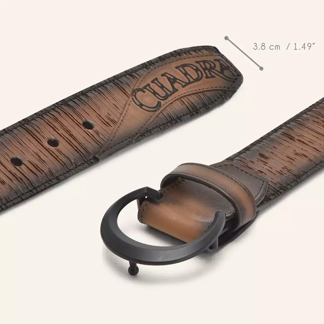 CS556RS - Cuadra honey casual western cowhide leather belt for men.