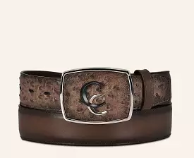 CV496A1 - Cuadra brown western fashion ostrich leather belt for men