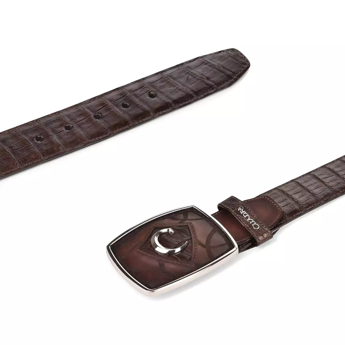 CVEN1FL - Cuadra chocolate fashion cowboy caiman leather belt for men