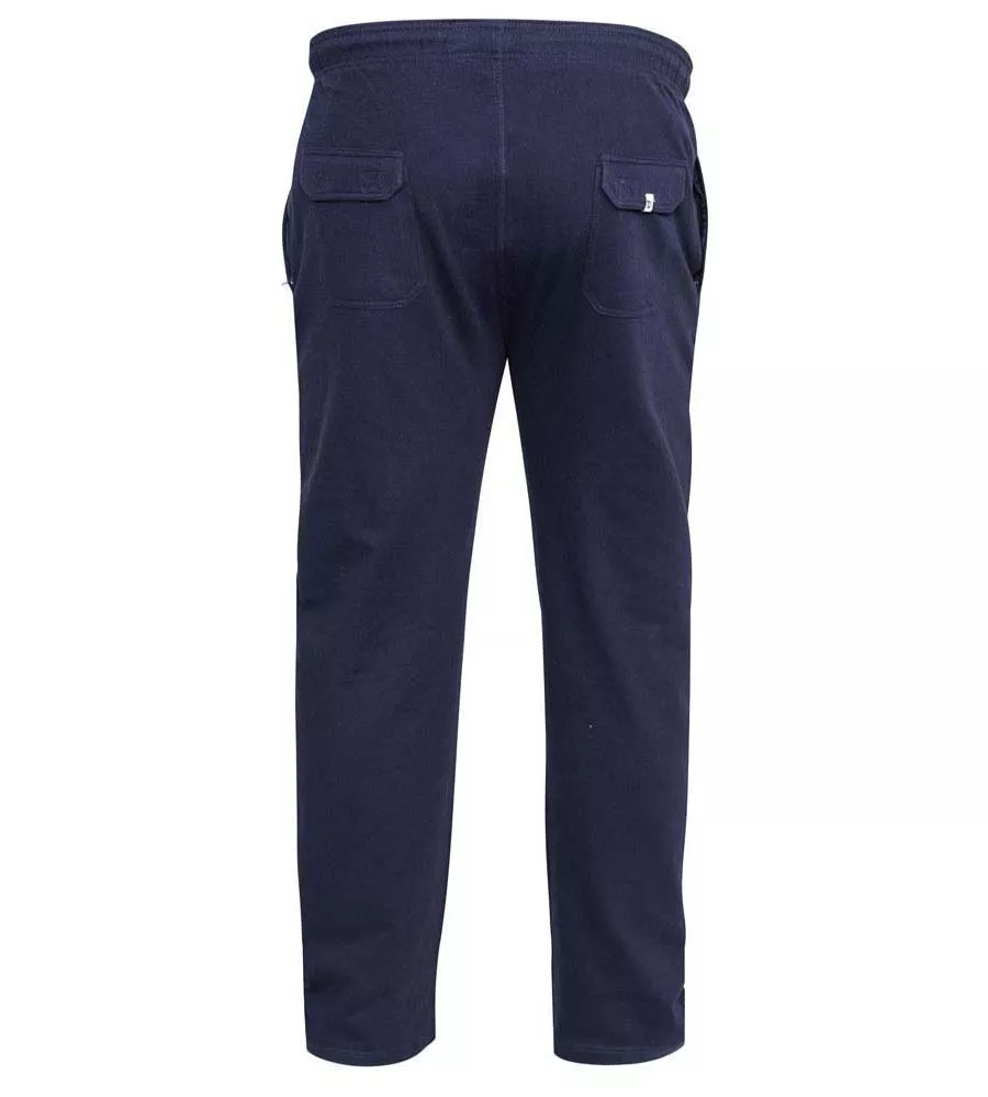 D555 Big Mens Navy Lightweight Fleece Jogging Bottom With Open Hem (RORY NAVY)