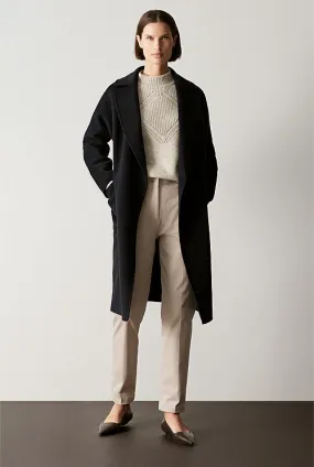 Double Faced Wool Belted Wrap Coat