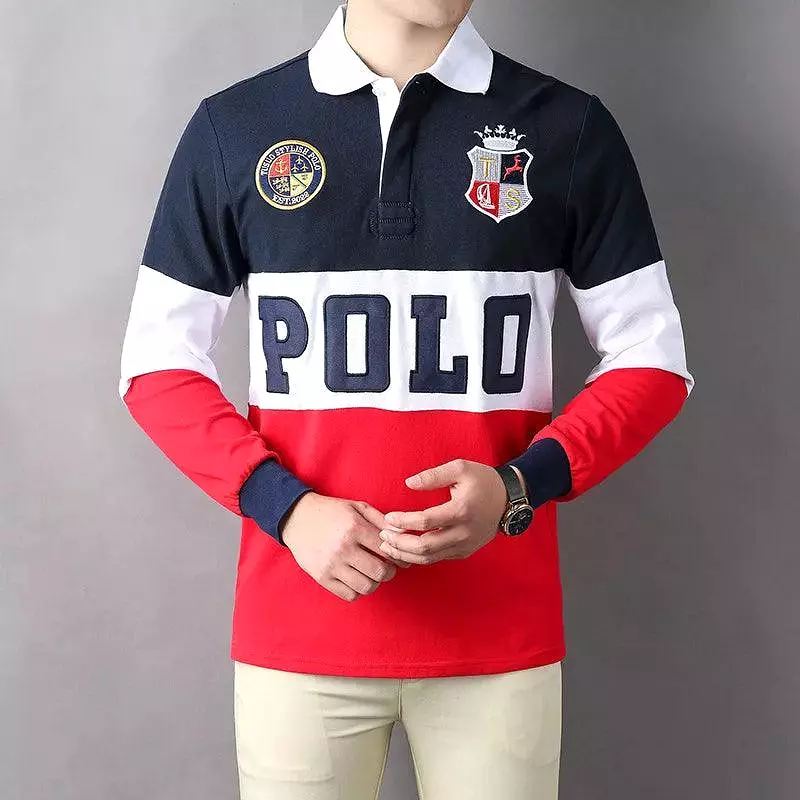 Embroidered Lapel Polo Shirt