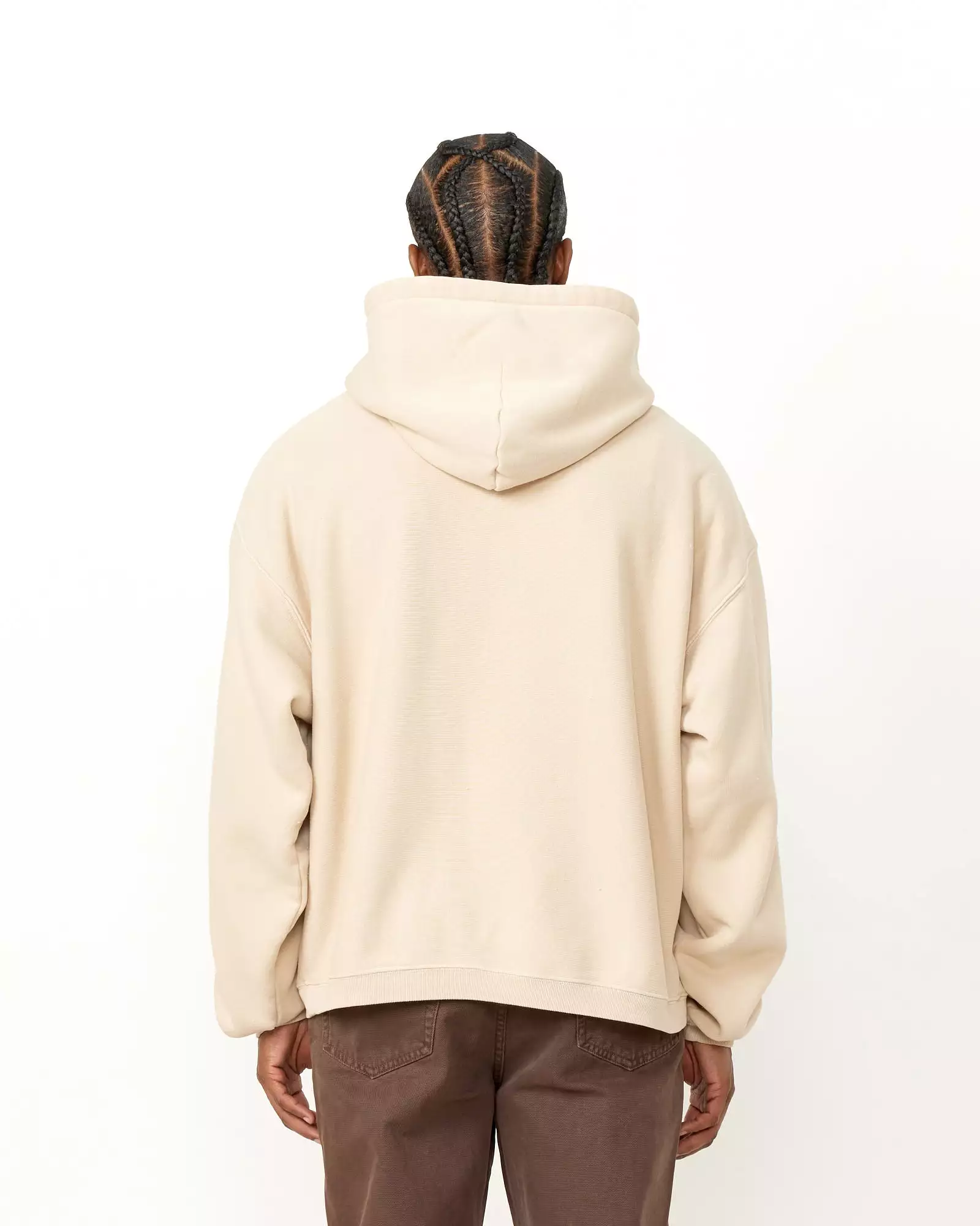 Embroidered Relaxed Hoodie in Sand