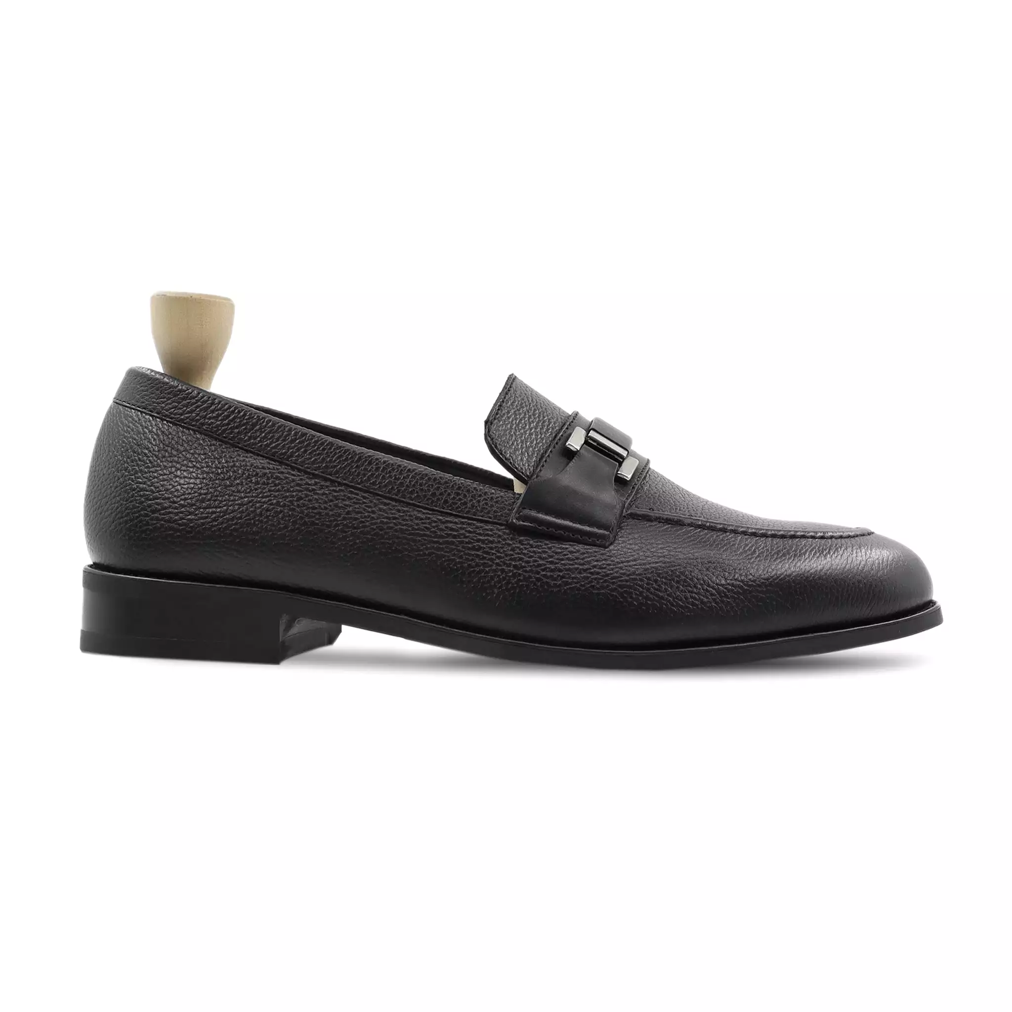 Espoo - Men's Black Pebble Grain Loafer