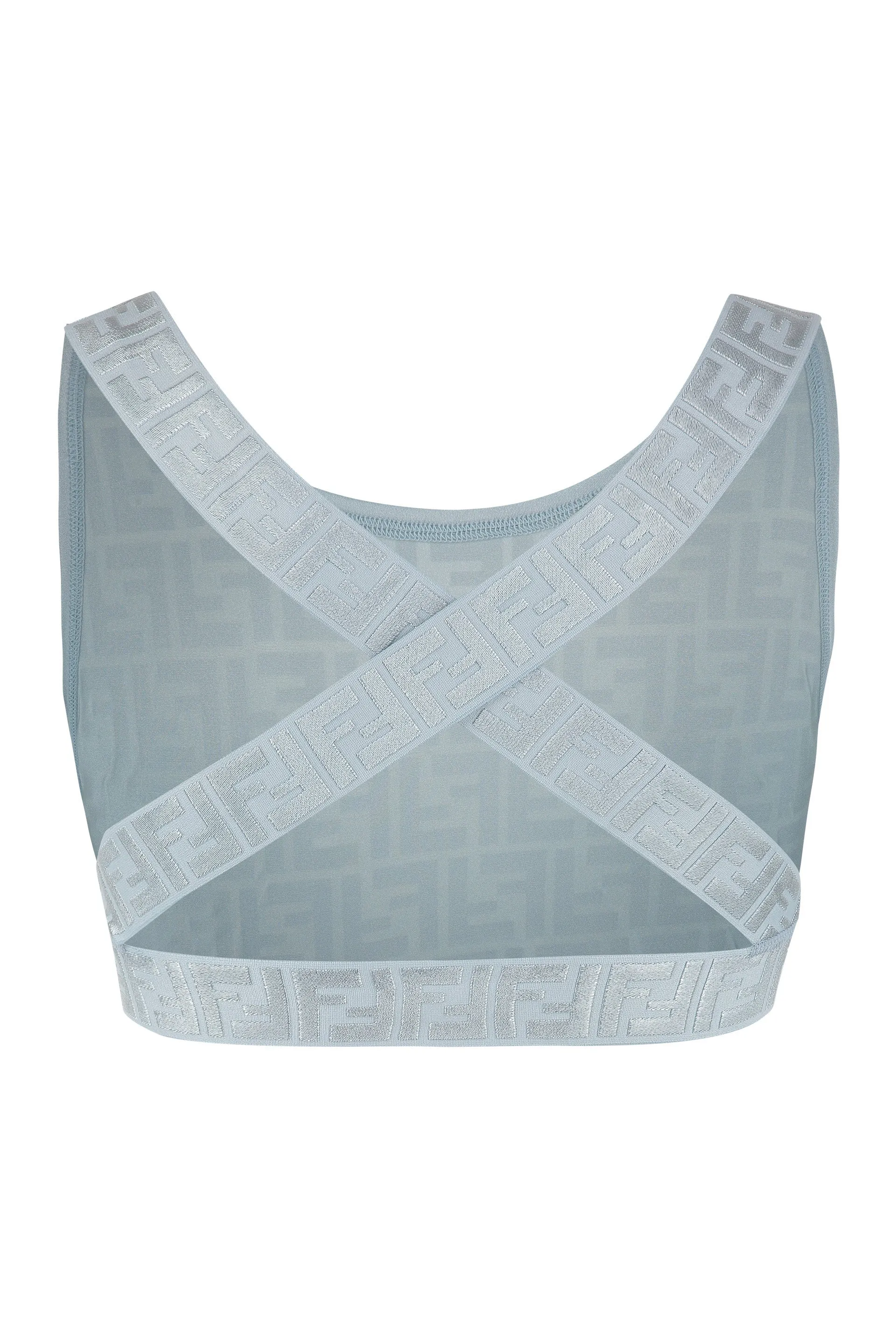 Fendi FF Motif Crewneck Cropped Top