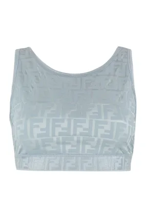 Fendi FF Motif Crewneck Cropped Top